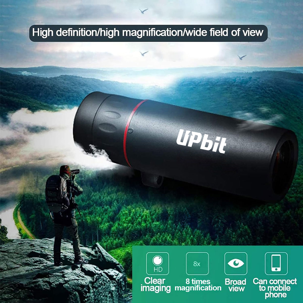 OptiZoom 8X Portable Monocular for Outdoor and Travel Mini and Affordable 3