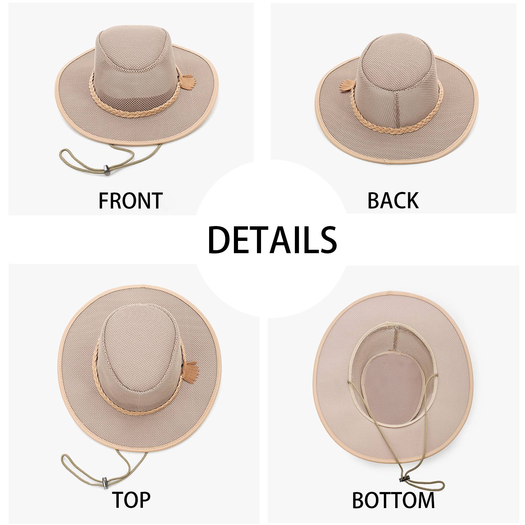 Polyester Breathable denim along sunscreen men's hat 1