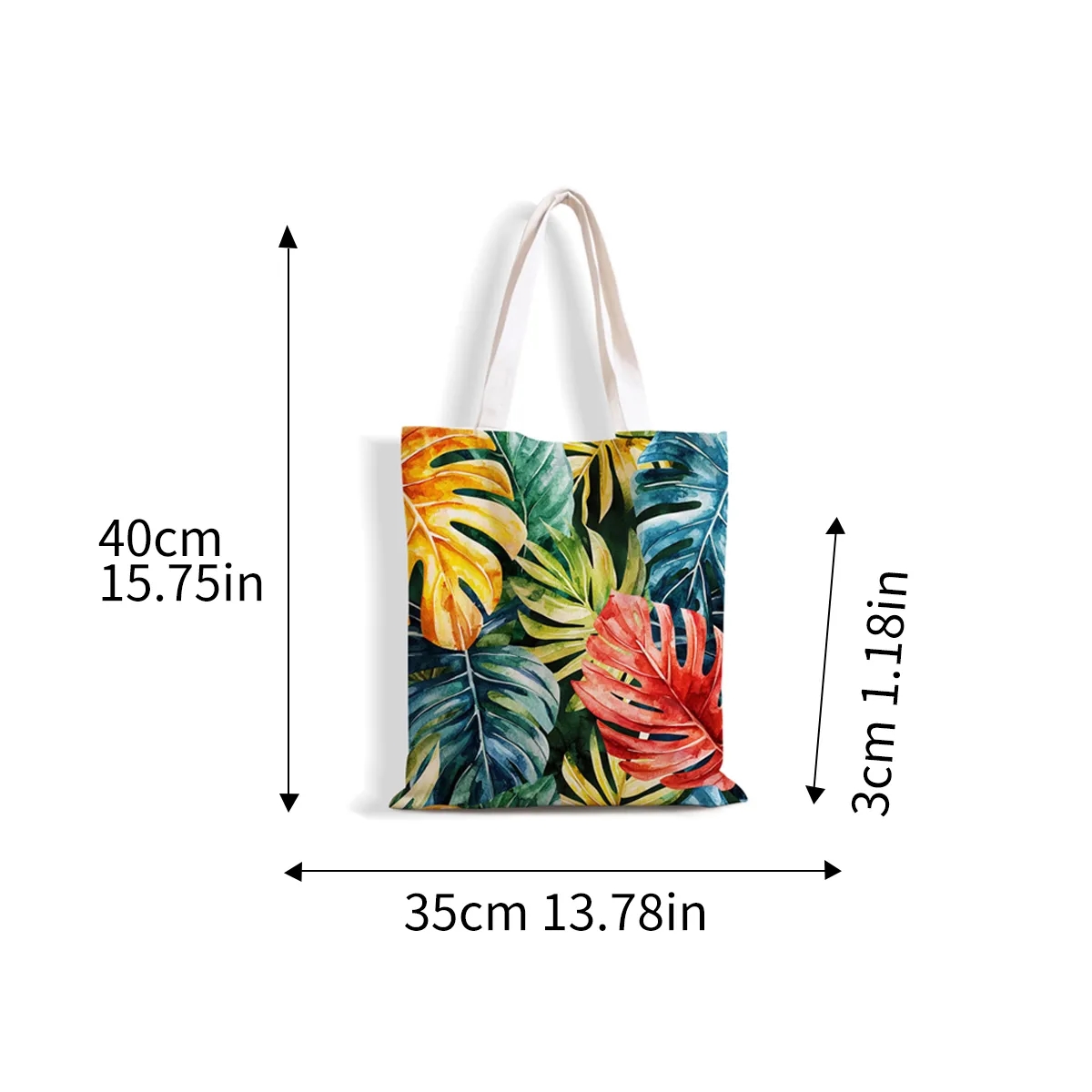 Tropical Print Canvas Tote For Beach And Travel, custom tote bag with logo imprint 7
