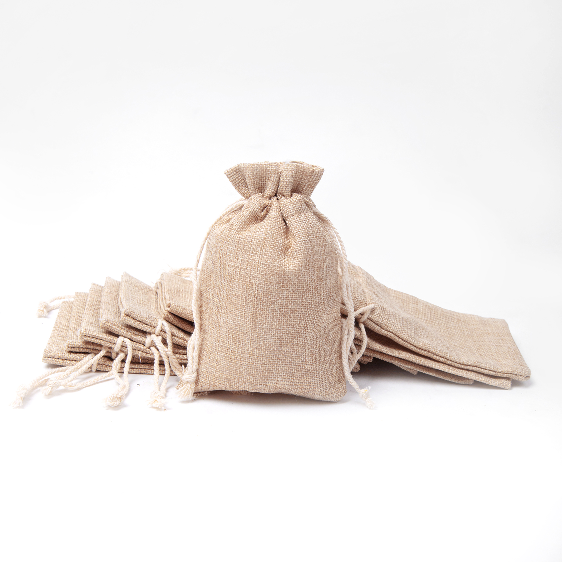 6 5/8" X 4 3/4" Burlap Drawstring Bag 4
