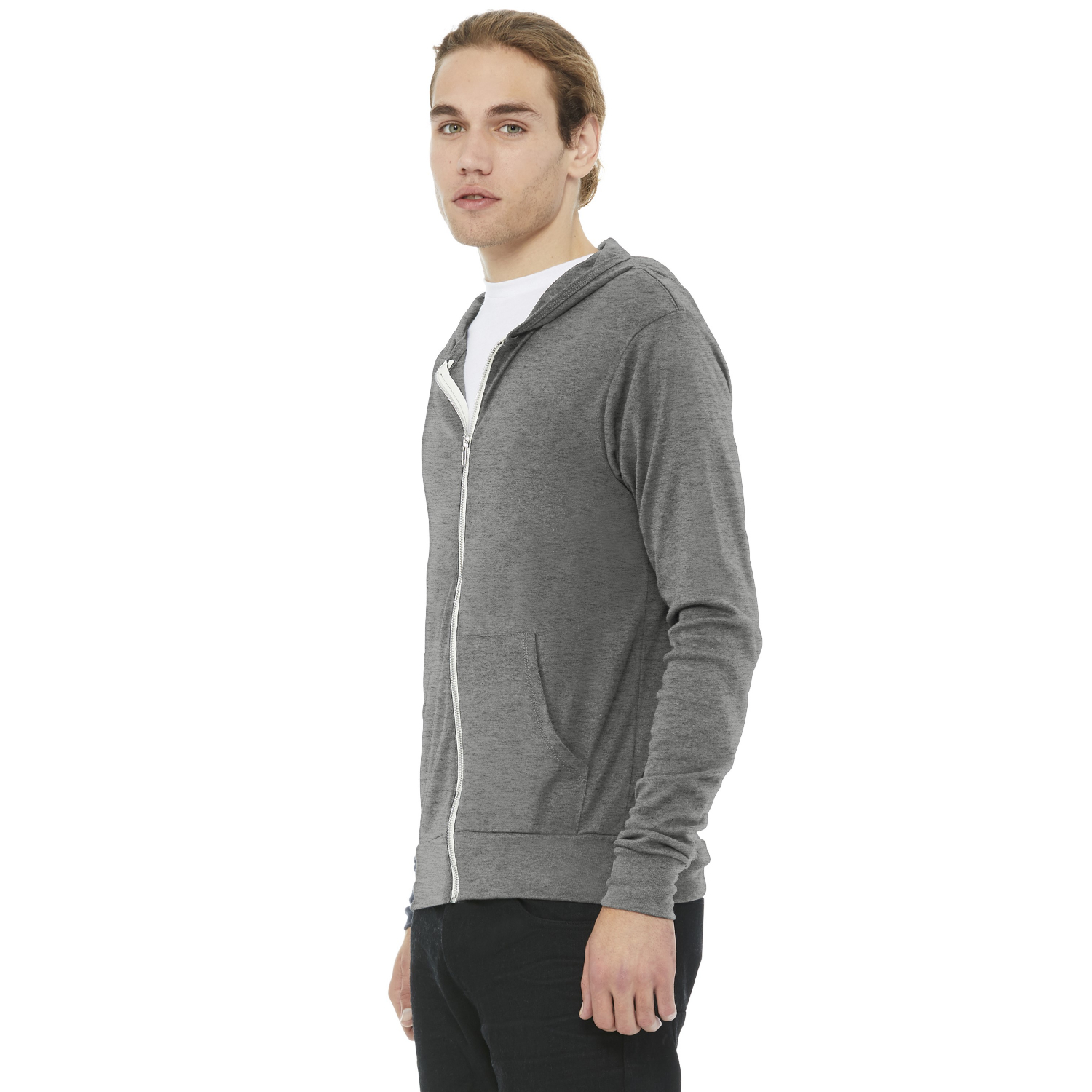 BELLA+CANVAS Unisex Triblend Full-Zip Lightweight Hoodie 1