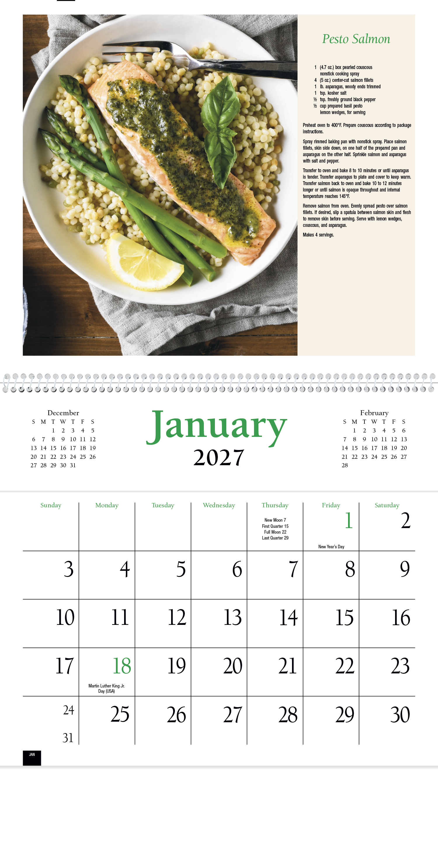 HotLine® Products Recipe Pocket Calendar 37