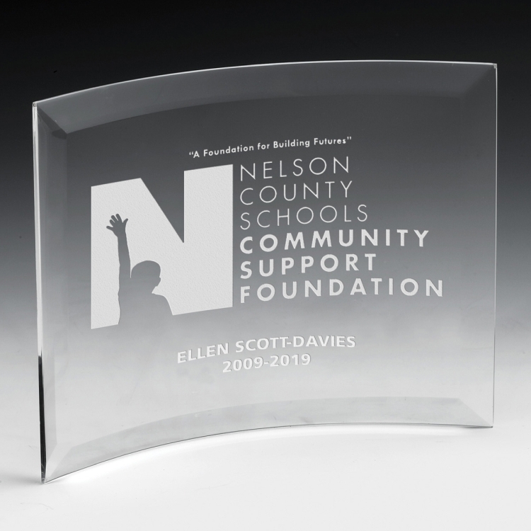 Curved Standing Award - 10" x 7" 5