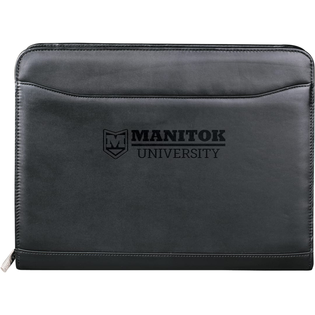 FSC® Mix Millennium Leather Zippered Padfolio 39