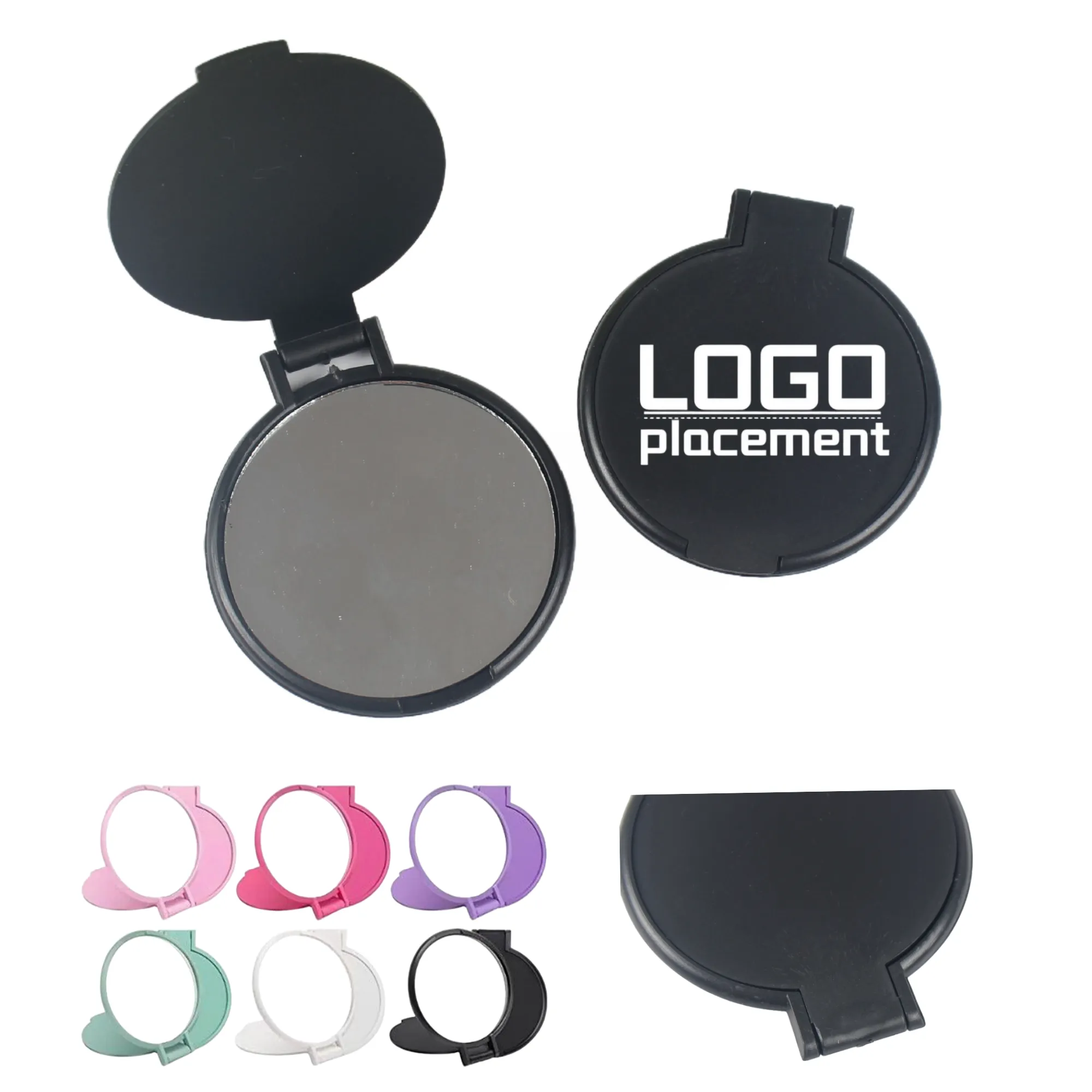 Promotional Plastic Foldable Round Flip Mini Makeup Mirror