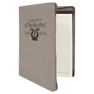 9 1/2" X 12" Zipper Laserable Leatherette Portfolio With Notepad 13