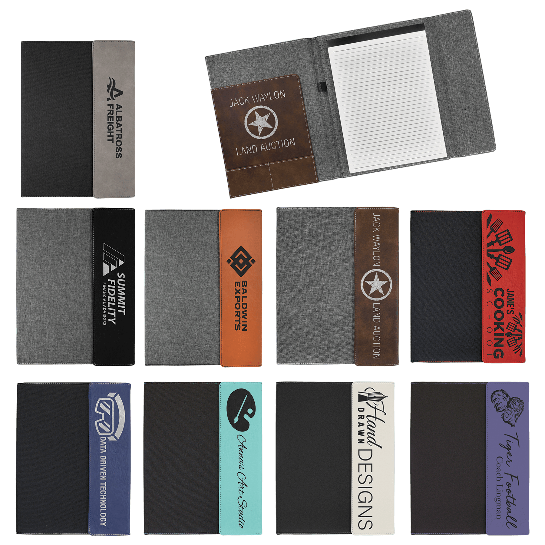 Laserable Leatherette Portfolio With Notepad 6