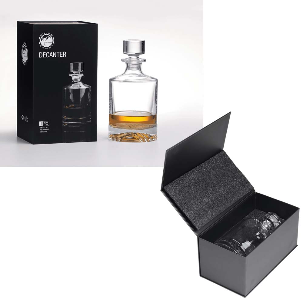 850ml Round Glass Decanter Set with Four 9 oz. Glasses and Gift Box 1