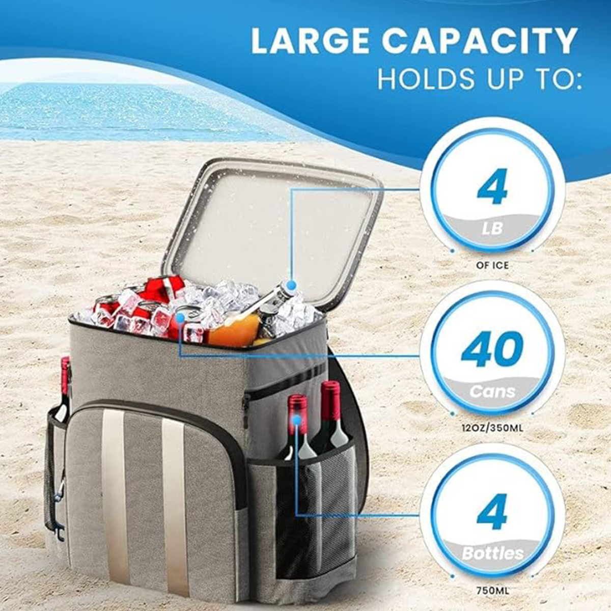 Large capacity outdoor portable waterproof insulation bag 5
