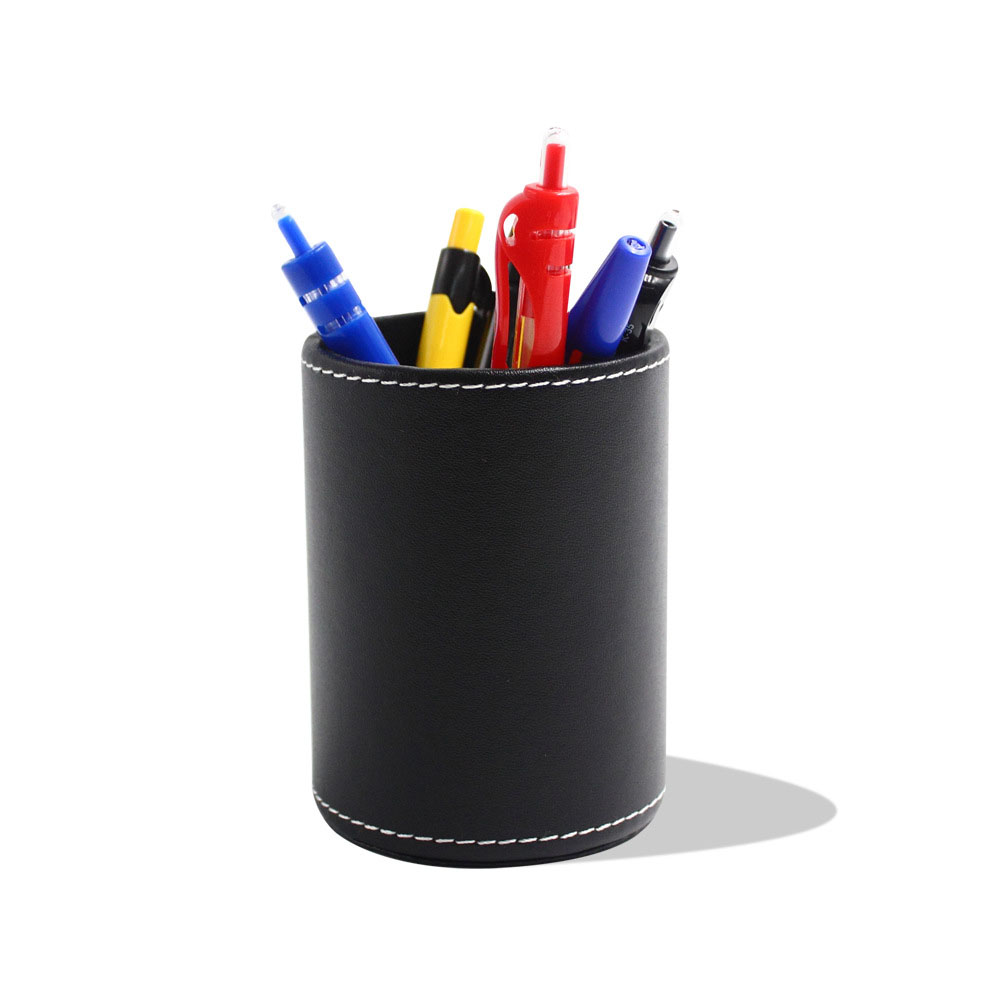 Round Shape PU Leather Organizer For Office/Desk/Home 5