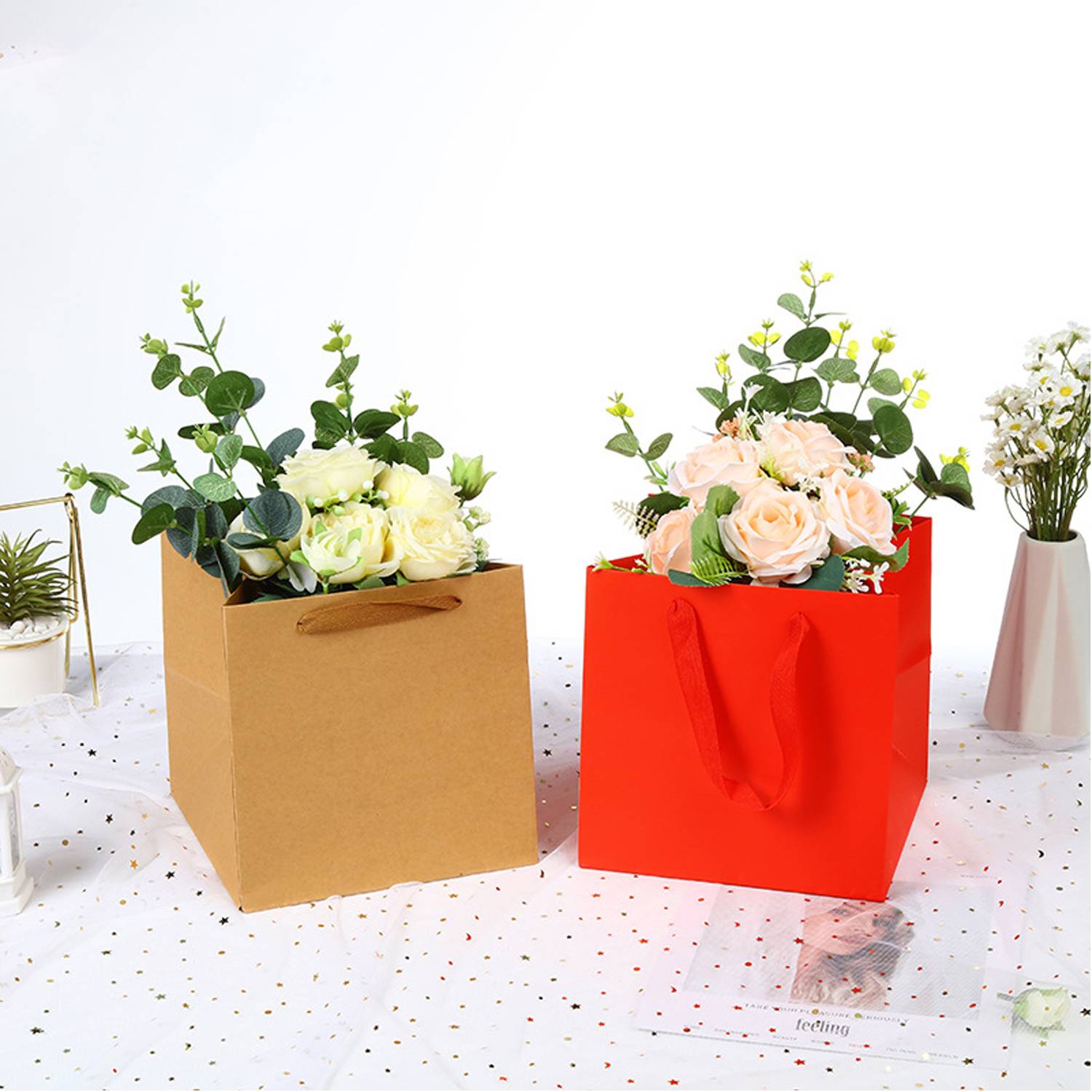 Square Gift Shopping Paper Bag w/ Handles 8