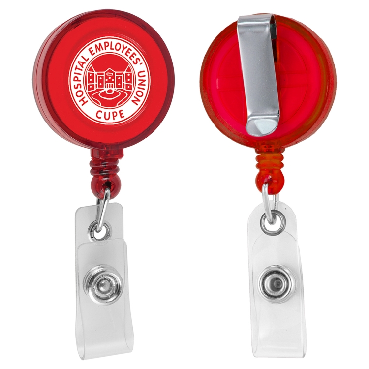 "Lorain VL" 30" Cord Round Retractable Badge Reel and Badge Holder with Metal Slip Clip Attachment 12