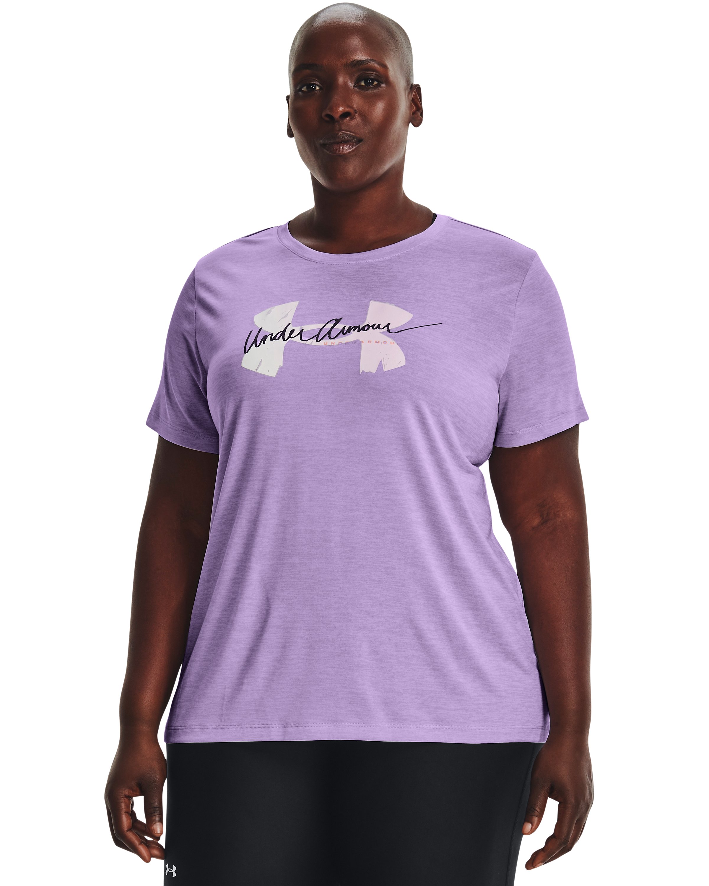 Women's UA Tech Twist Script Logo Short Sleeve 1