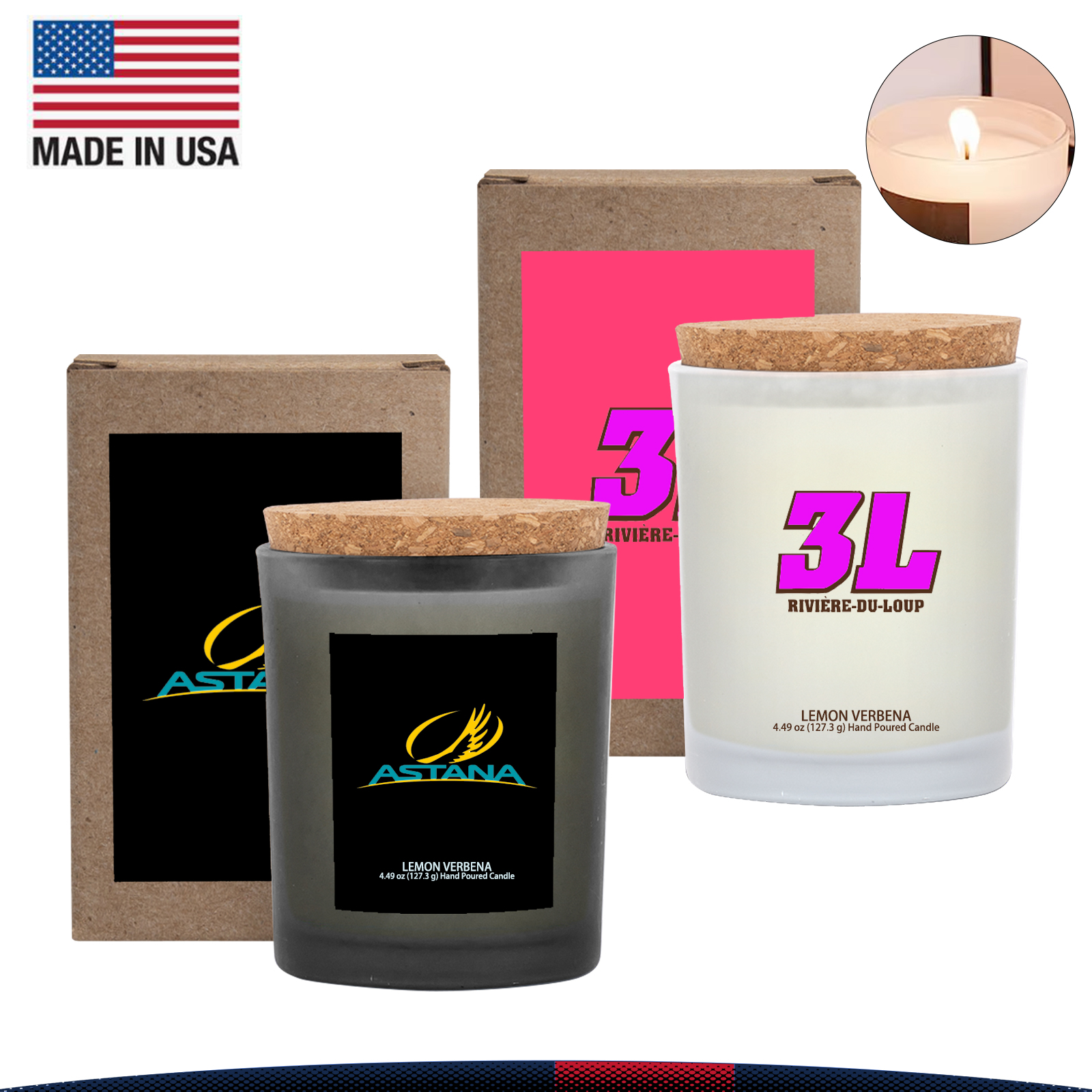 6 oz. Wyatt Frosted Candle With Cork Lid 7