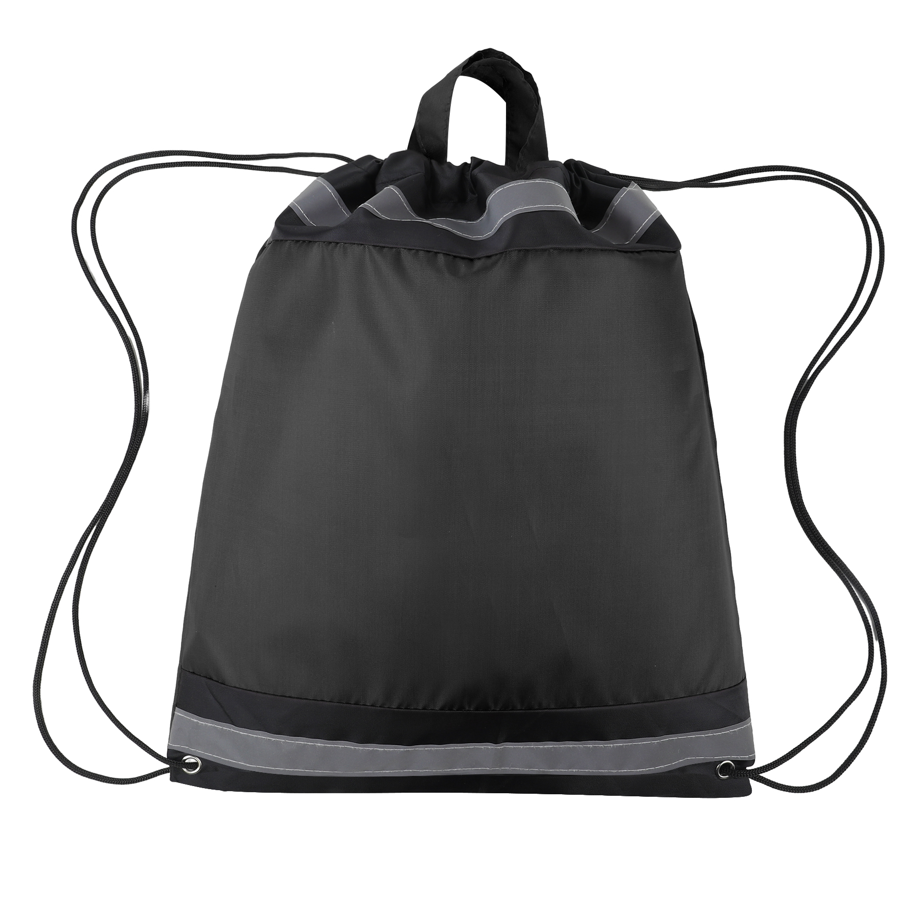 Small Reflective Polyester Drawstring Backpack 7