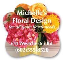 USA Made Premium UV Window Micro-Suction Cling Decal (2.375"x2.5") Flower Bouquet