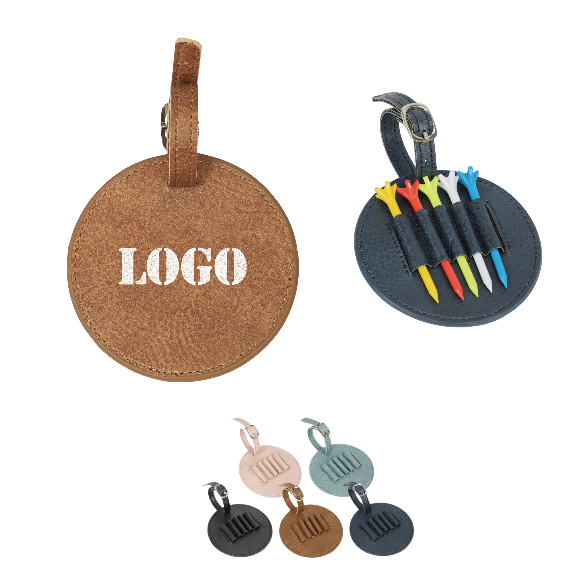 Golf Tee Pouch Bag With 5 Pentagonal Golf Tee 3