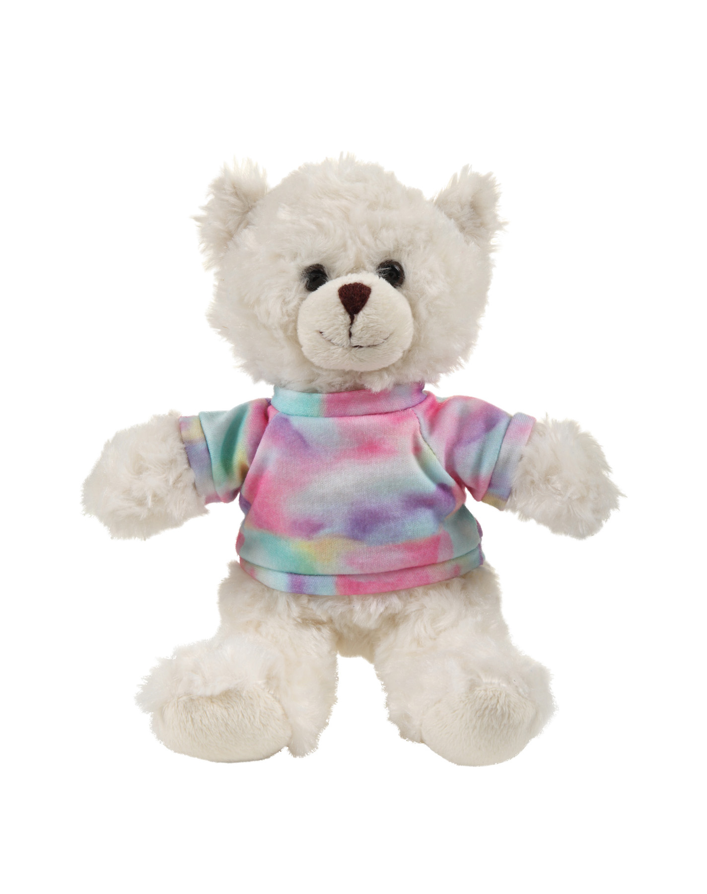 soft plush  Cream Curly Sitting Bear with t-shirt 10