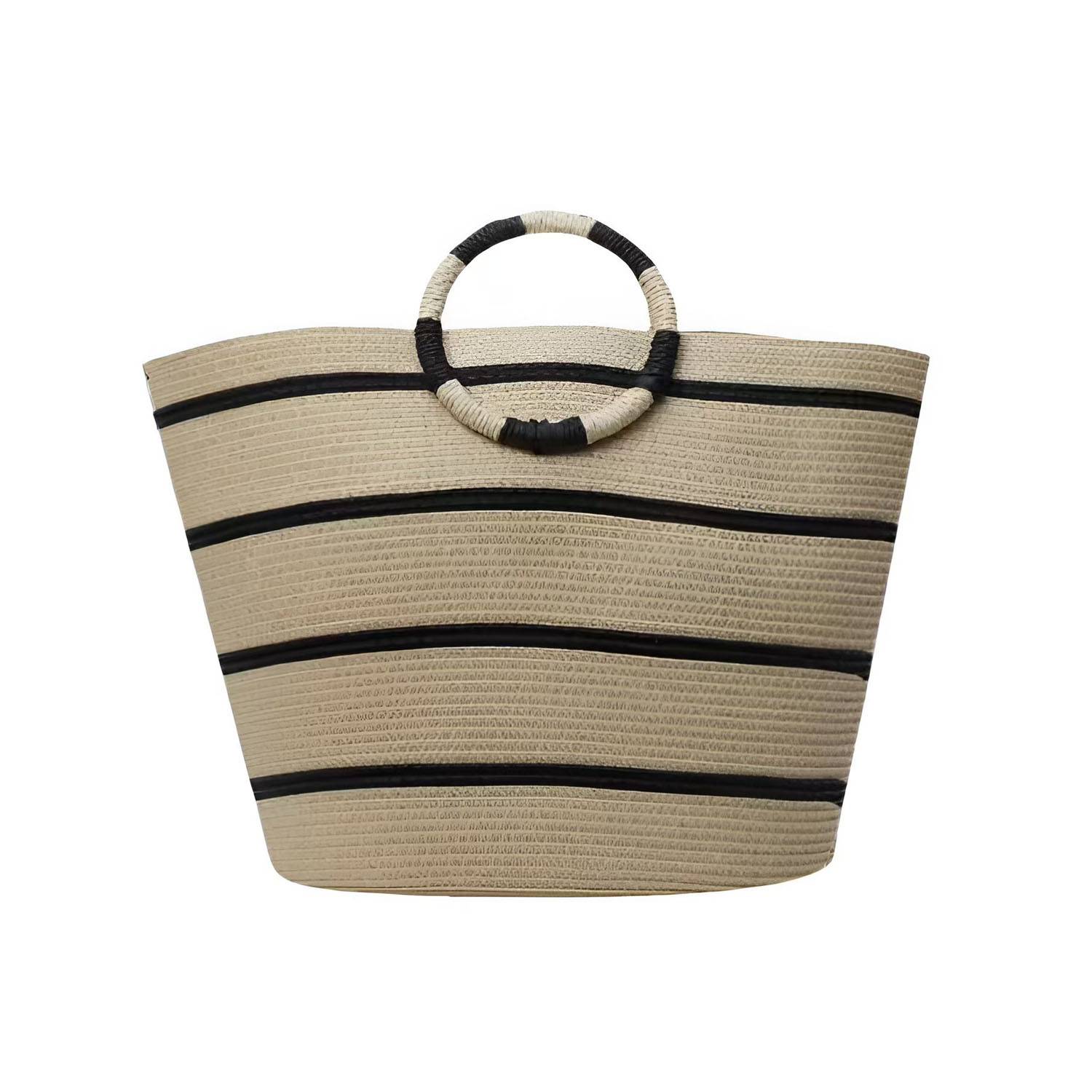 Large Capacity Women Straw Tote Bag, custom tote bag with logo imprint 3