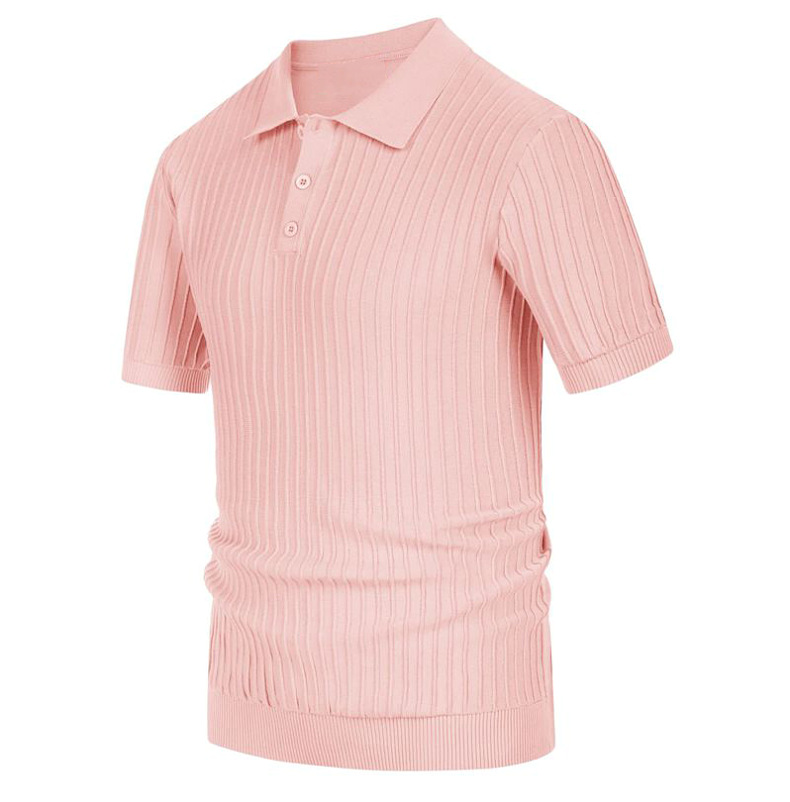 Mens Textured Knit Polo Shirts 4