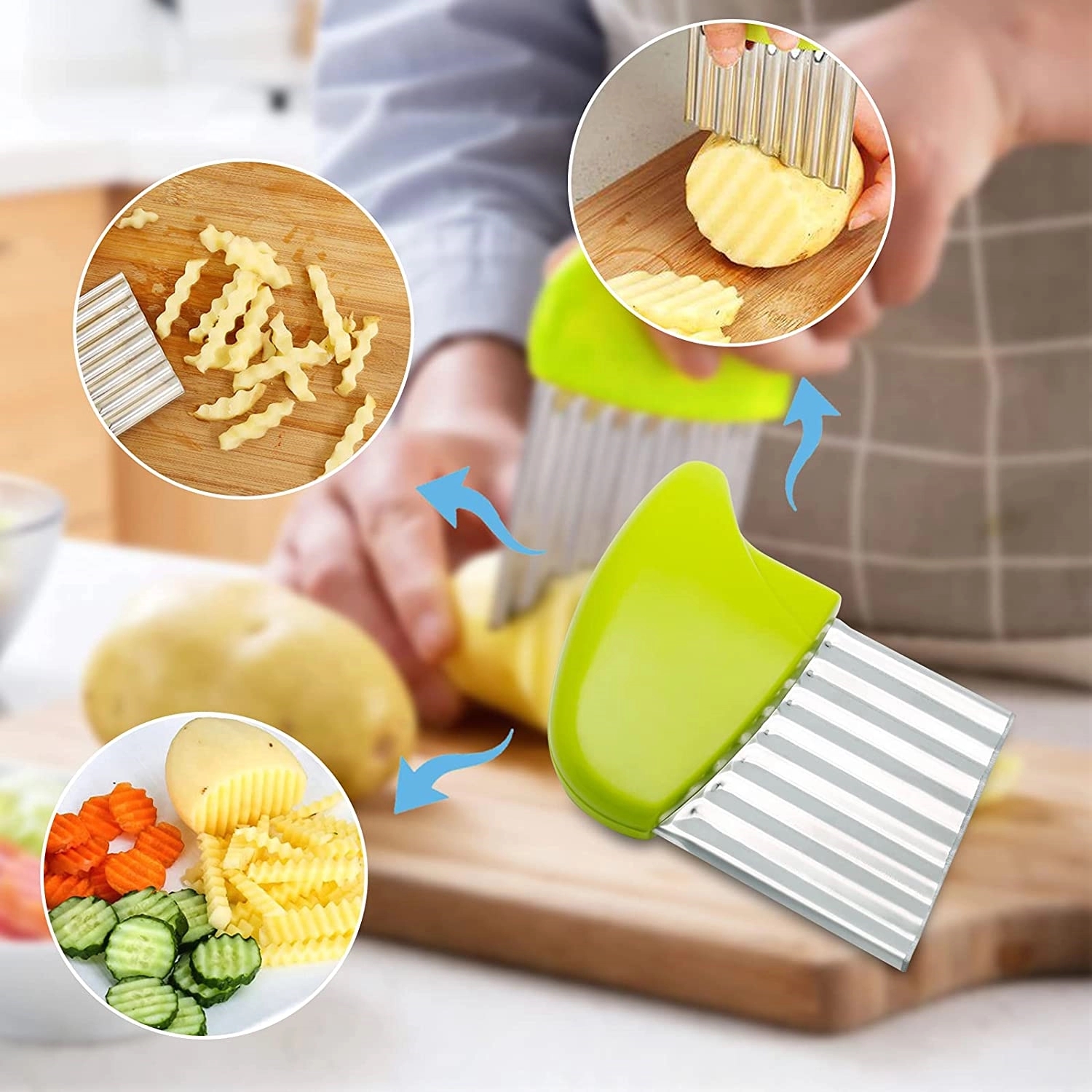 Wavy Potato Strip Chip Slicer Cutter 4