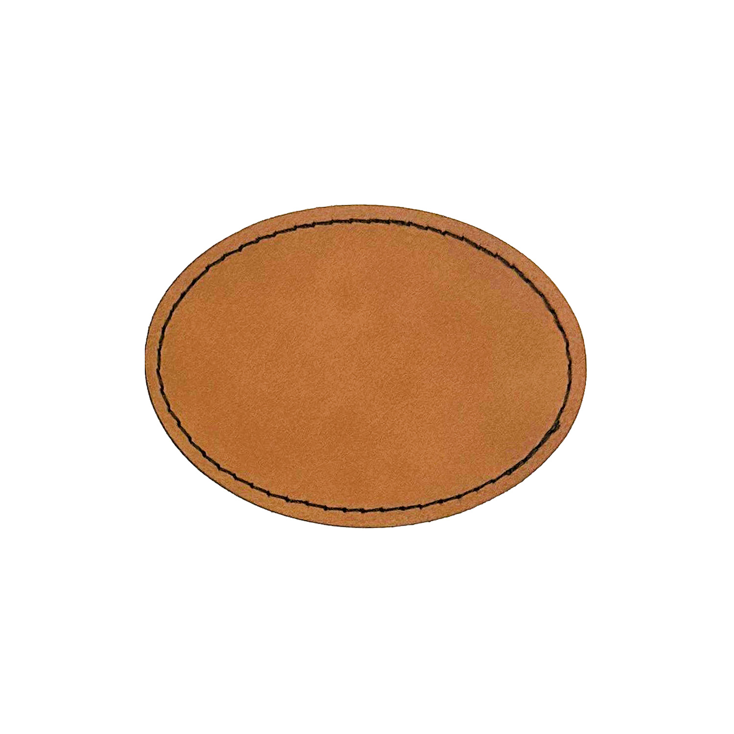 3.5" x 2.5" Oval Iron-on Leatherette Patch 2