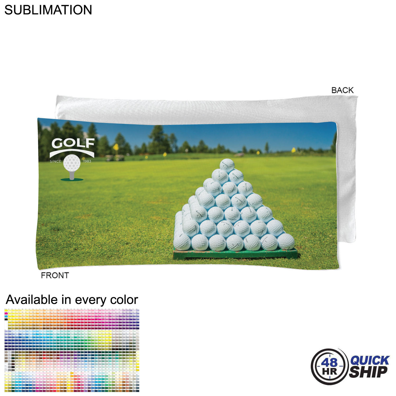 48 Hr Quick Ship - Golf Caddie Towel, Extra Large, in Microfiber Dri-Lite Terry, 22"x44", Sublimated 1