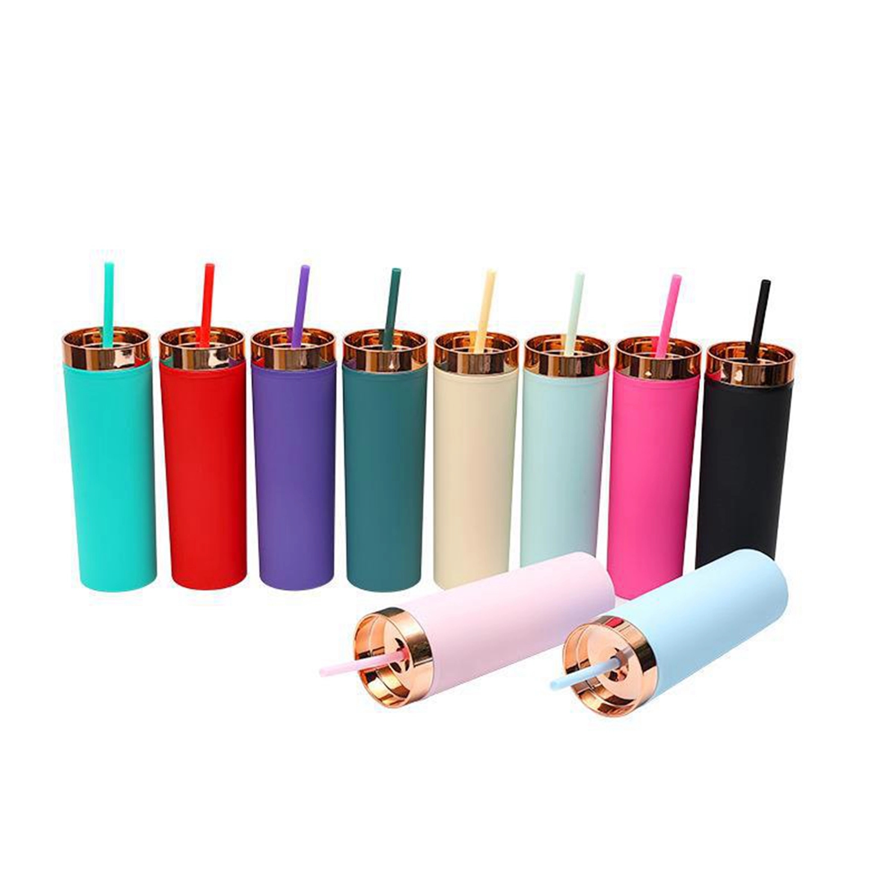 16 Oz. Reusable BPA Free Plastic Tumbler with Straw 13