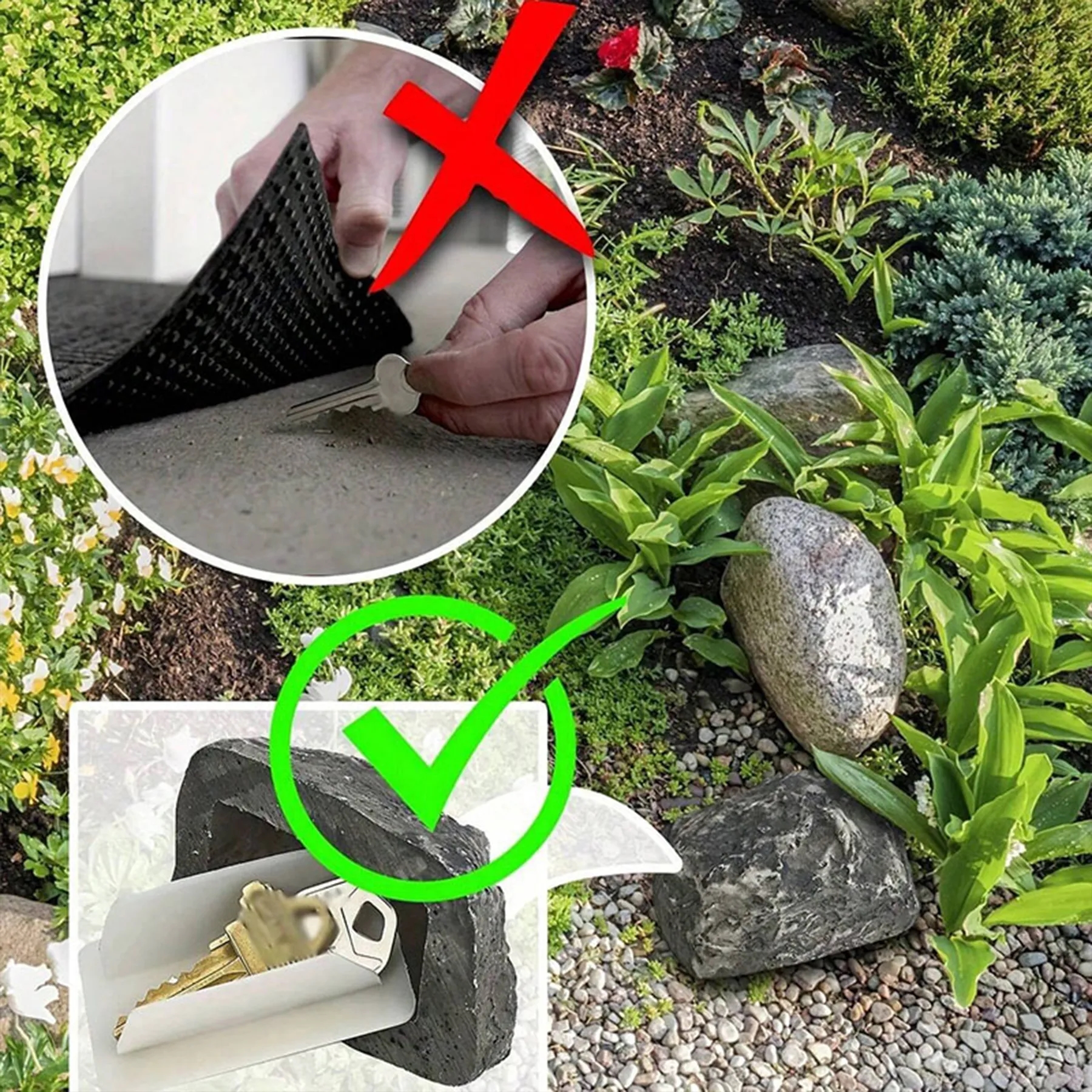 Plastic Outdoor Simulation Small Stone Keybox 5
