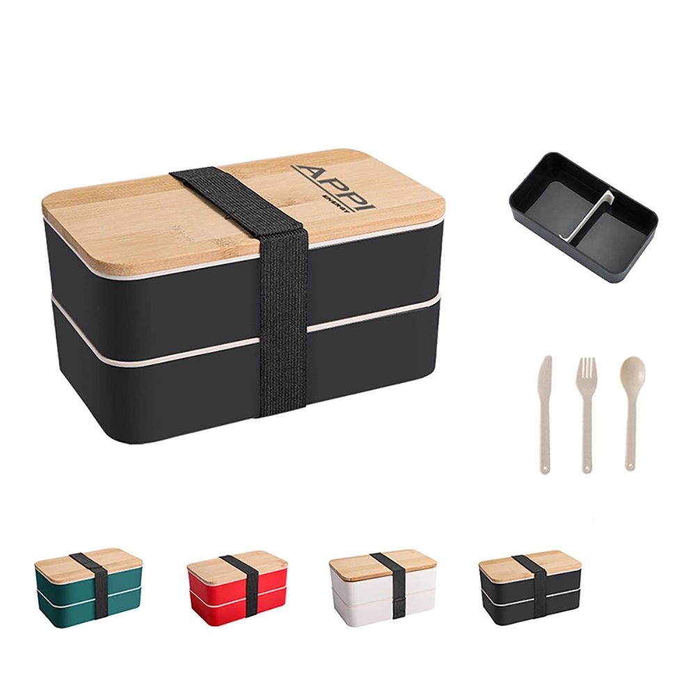 1200ml Bento Box with Bamboo Lid & Utensils 3