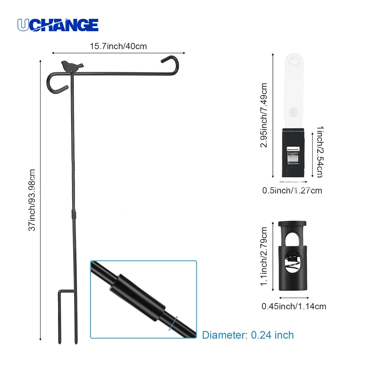Metal Garden Flag Pole Stake 3