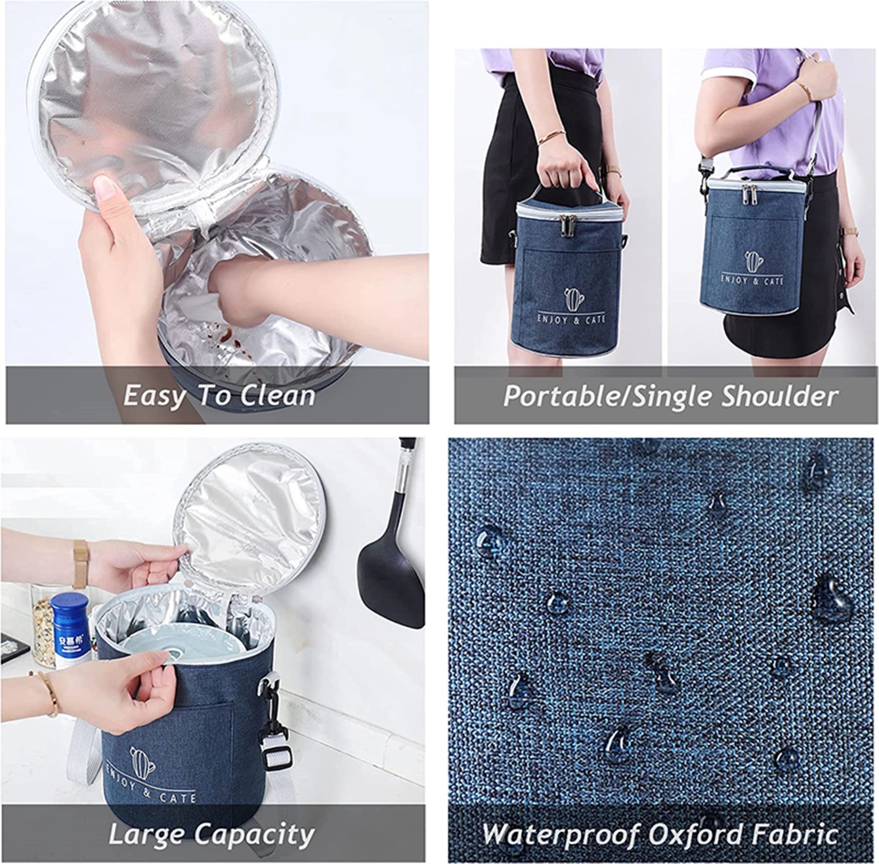 Insulated Round Lunch Bag 2