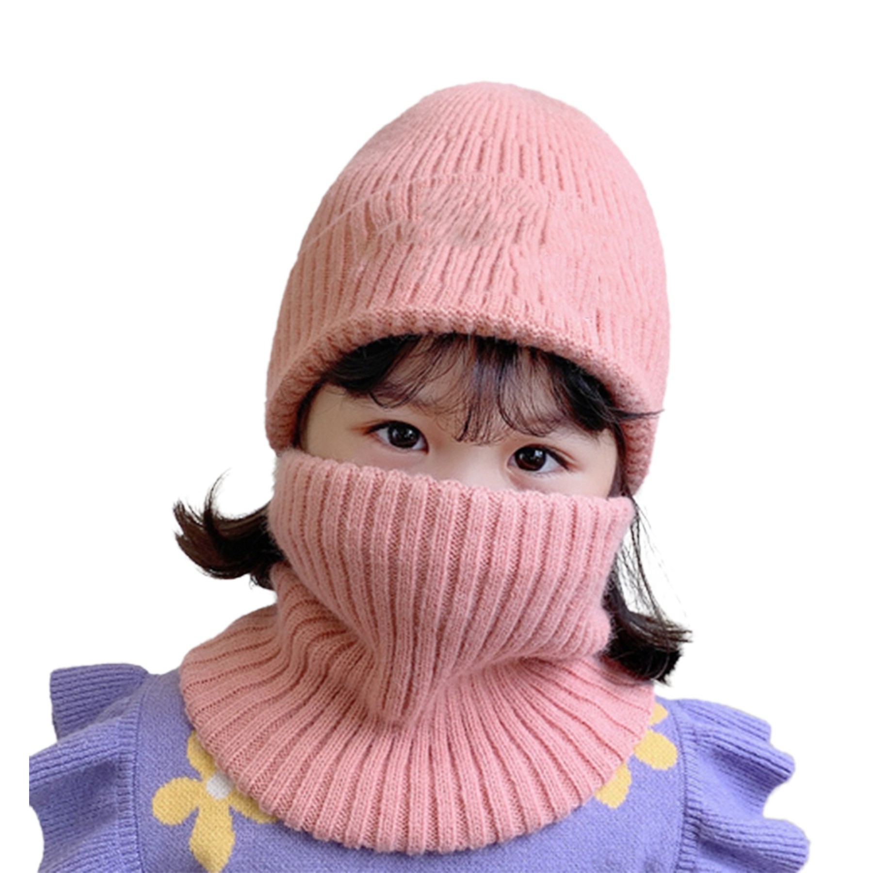 Winter Knit Children Hat W/ Scarf 6