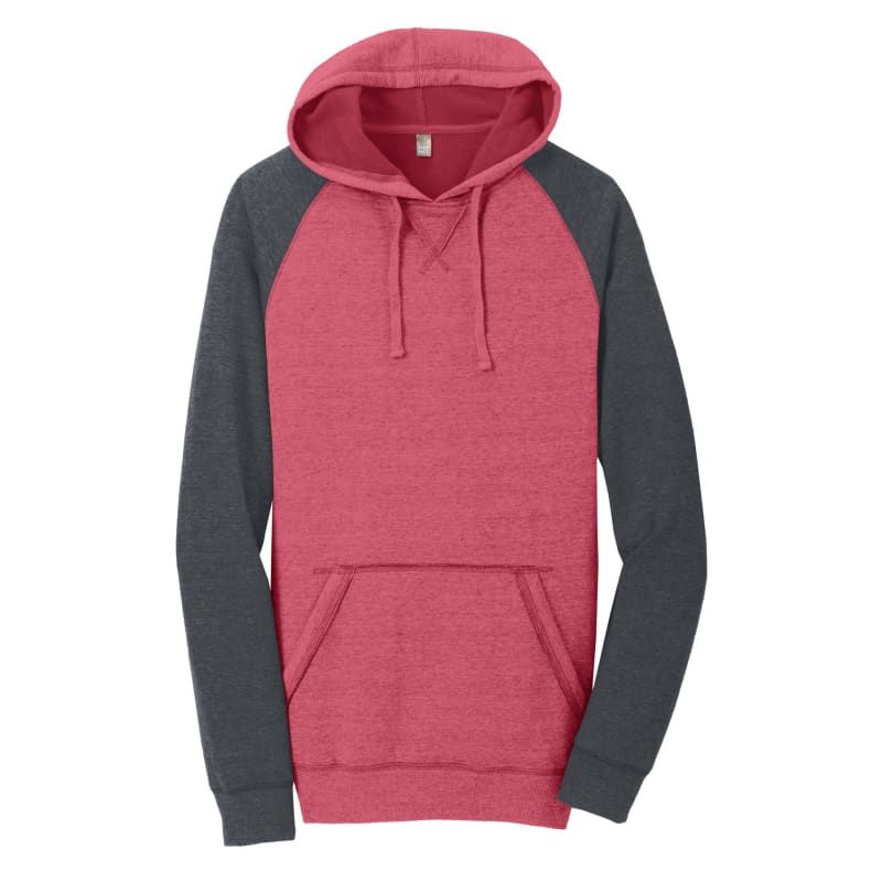 District Young Mens Lightweight Fleece Raglan Hoodie. 13