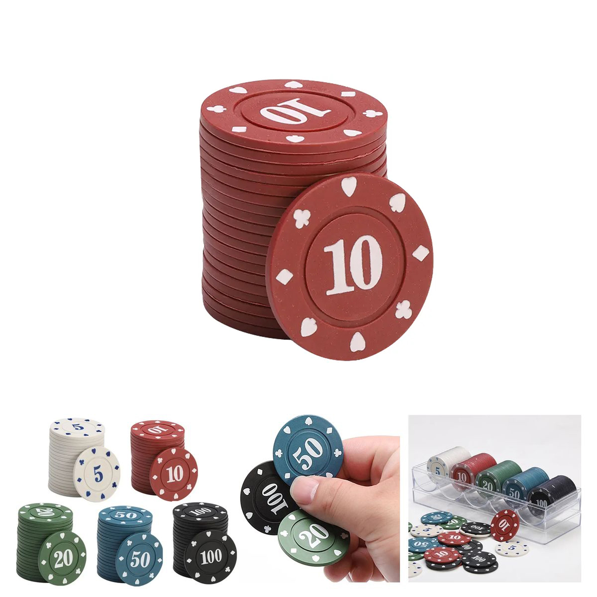 Durable ABS Poker Chips for Casino Game Nights 3
