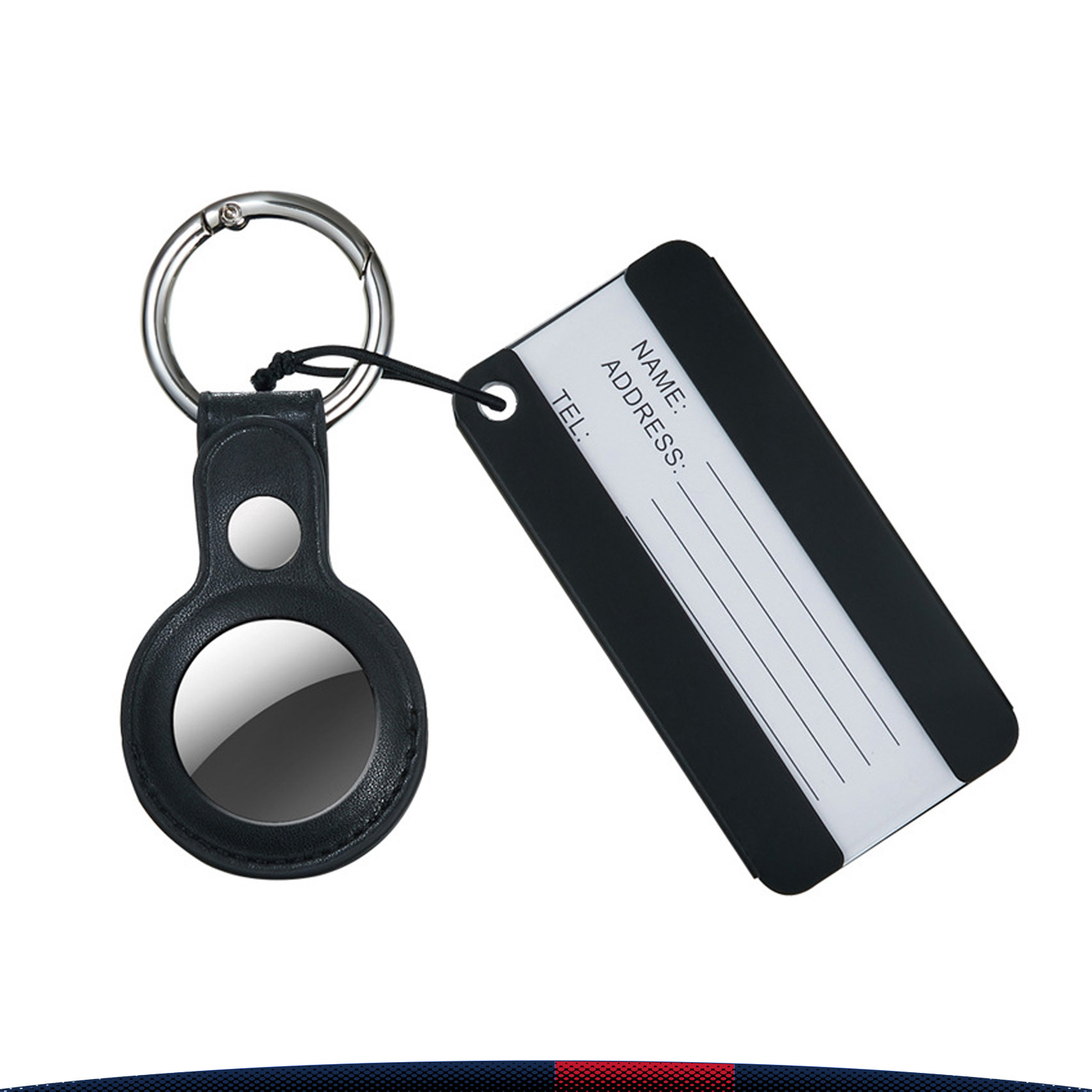 Uveth PU Leather Luggage Tag With Tracker Holder 2