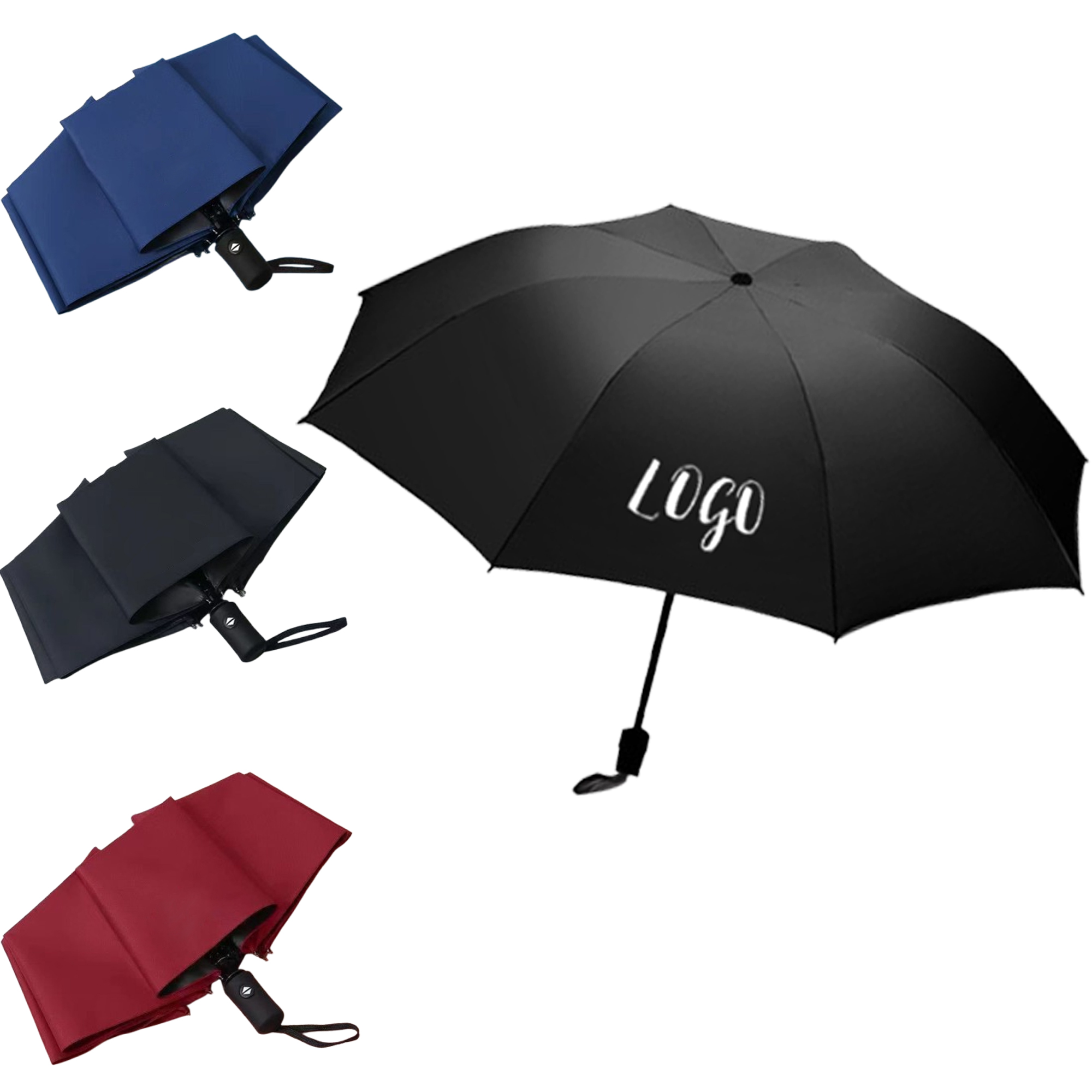 8-Rib Automatic Compact Folding Umbrella 3