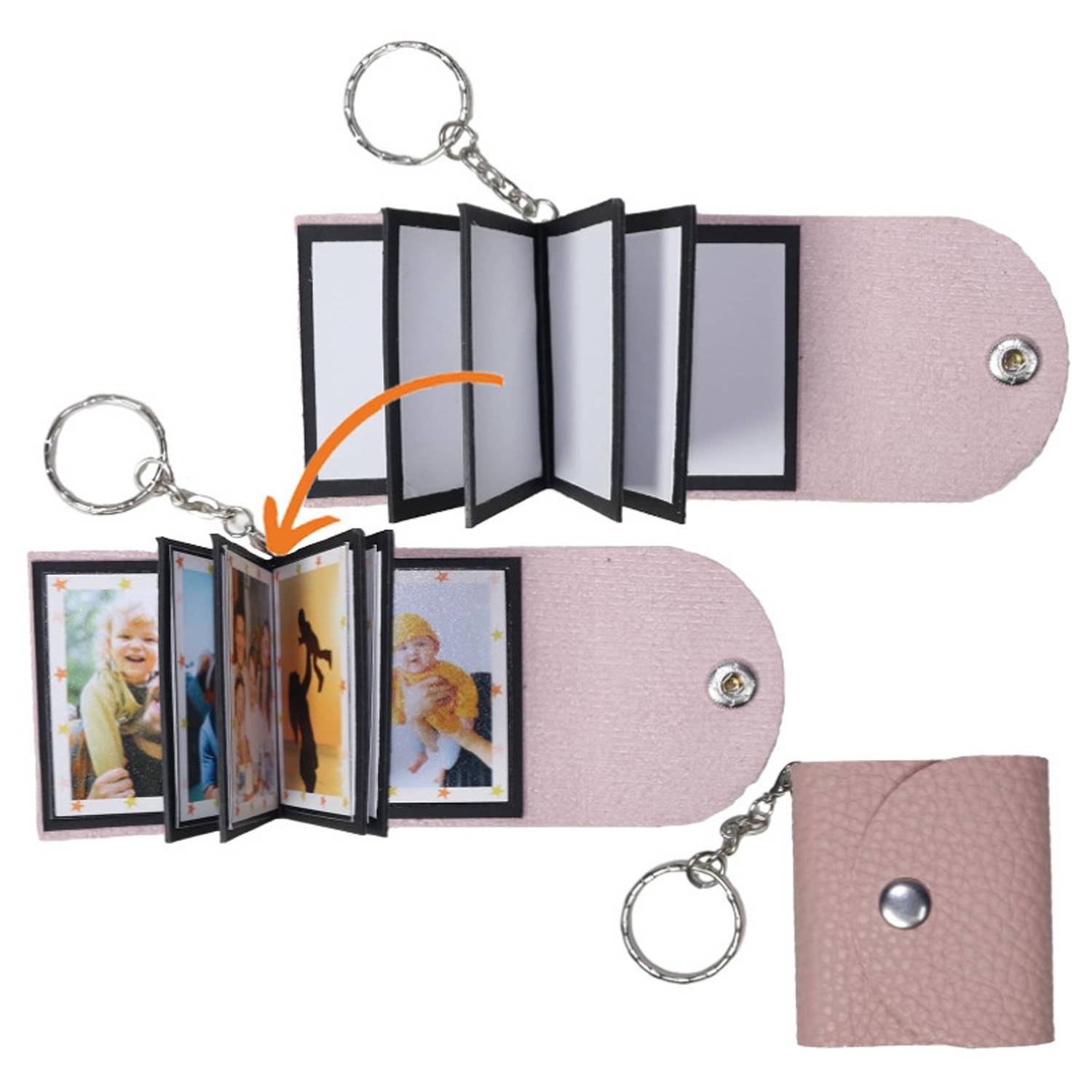 Personalized Mini PU Leather Picture Keychain 6