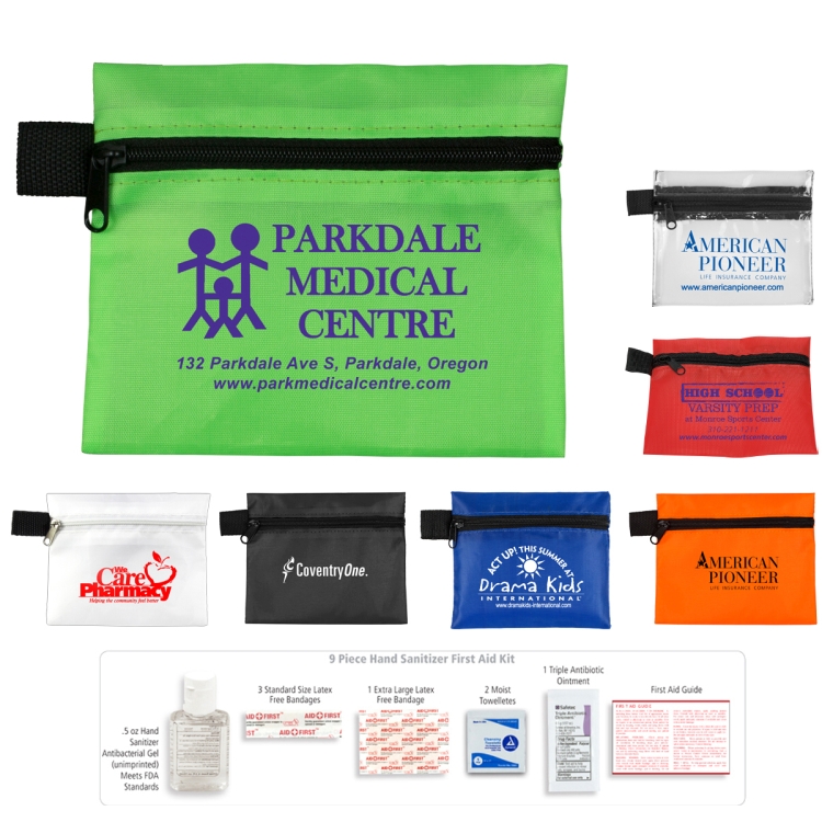 "SANITIME PLUS" 9 Piece Hand Sanitizer First Aid Kit