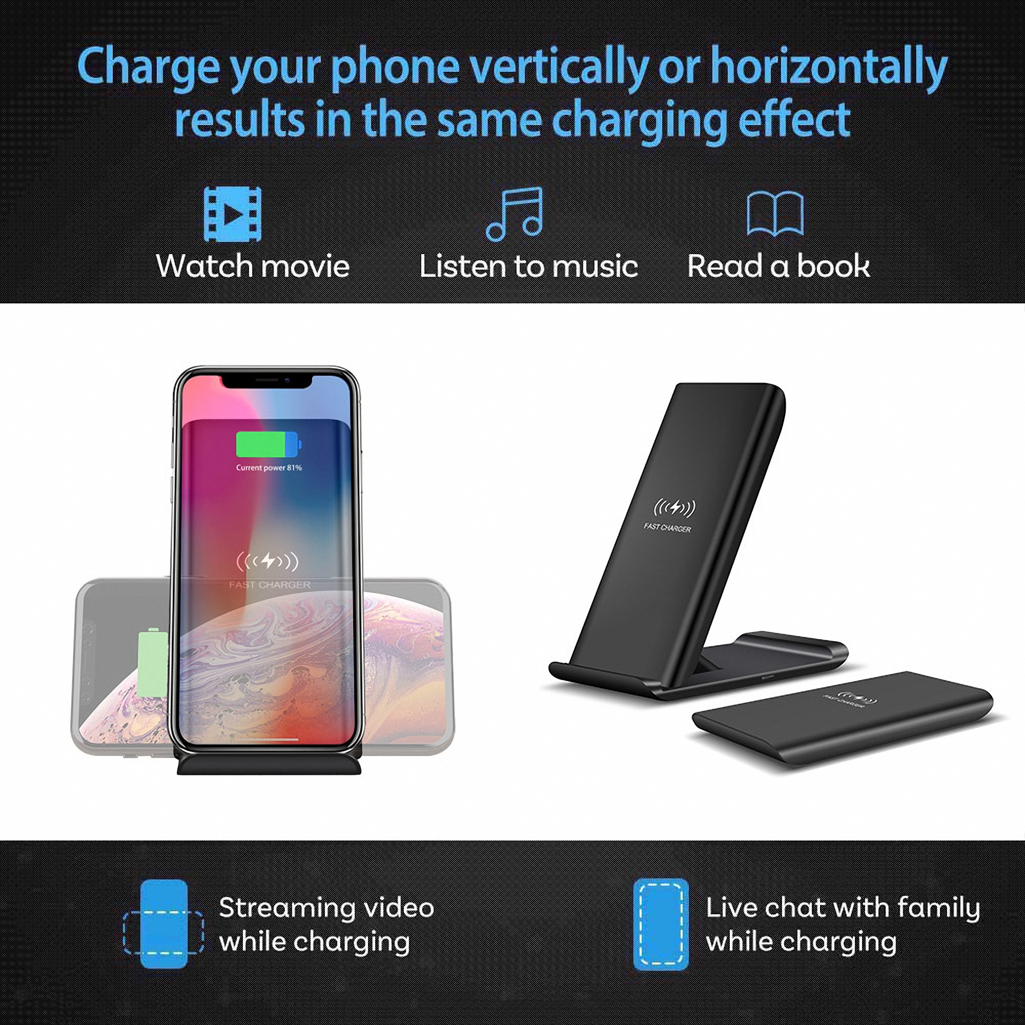Fast Charging 10W Foldable Wireless Charger 5