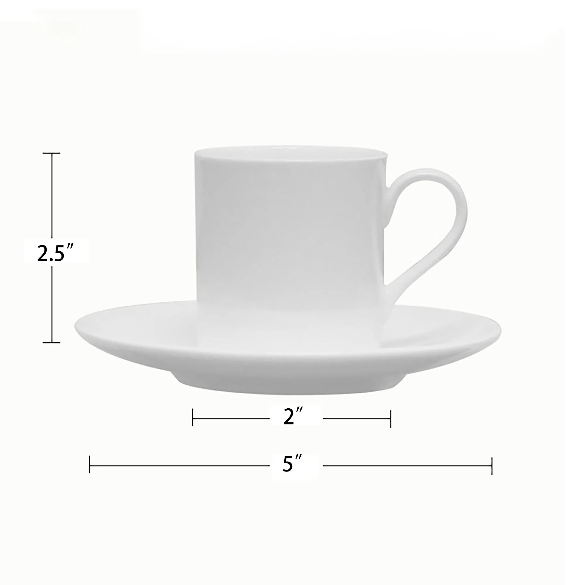 Custom 3 Oz. Porcelain Tea Cups Coffee Mugs with Saucer 2
