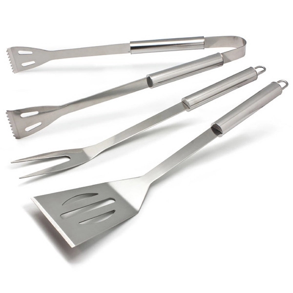 3 pc Stainless Steel BBQ Tool Set 2
