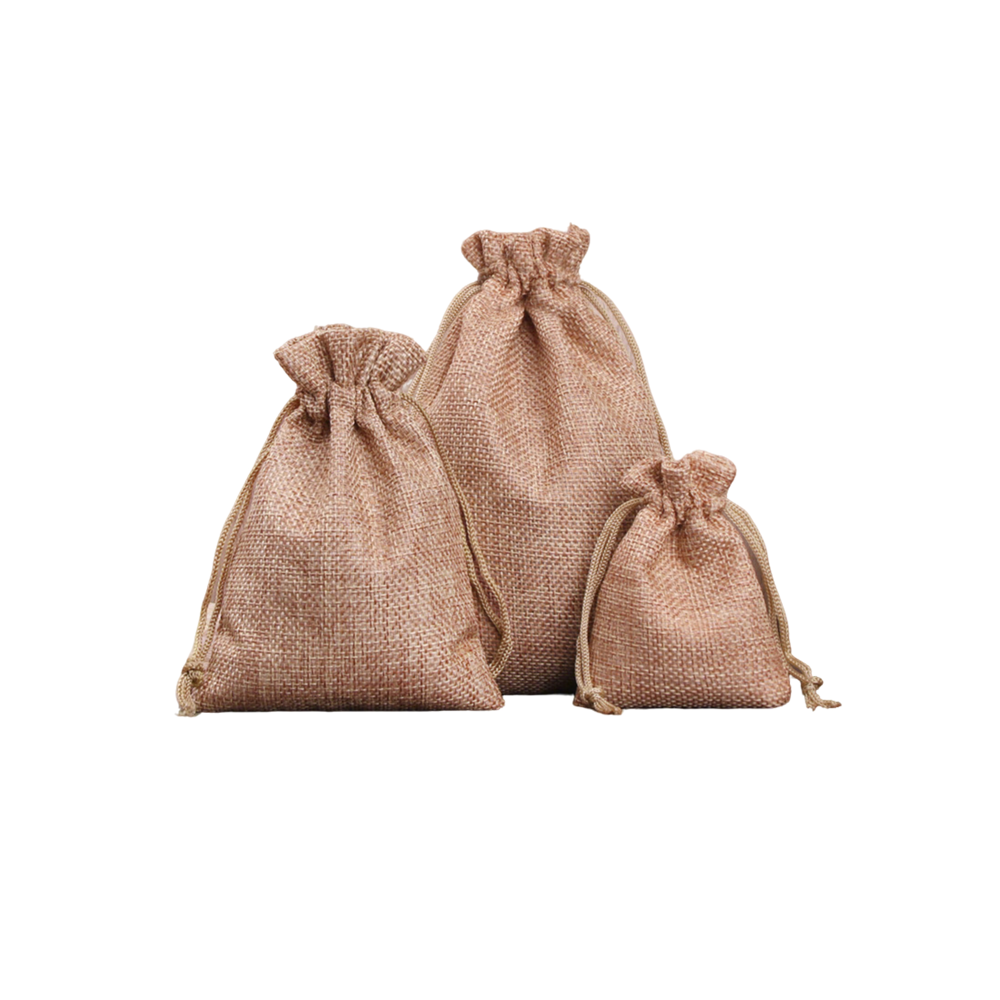 Burlap Drawstring Gift Pouch With Double Knot Closure 10