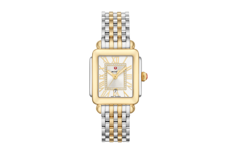 Michele Deco Madison Mid Two-Tone 18K Gold-Plated Diamond Dial Watch 2