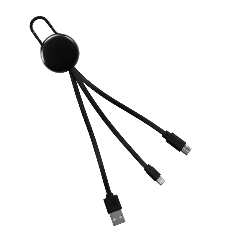 Traveler 4-in-1 Light Up Charging Cable with Carabiner Clip 2