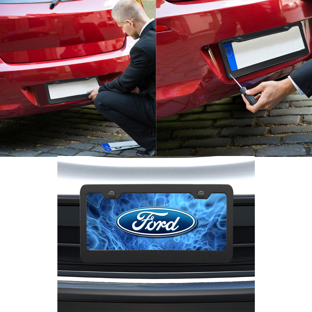 Stainless Steel License Plate Frame - Custom Shape Available 2