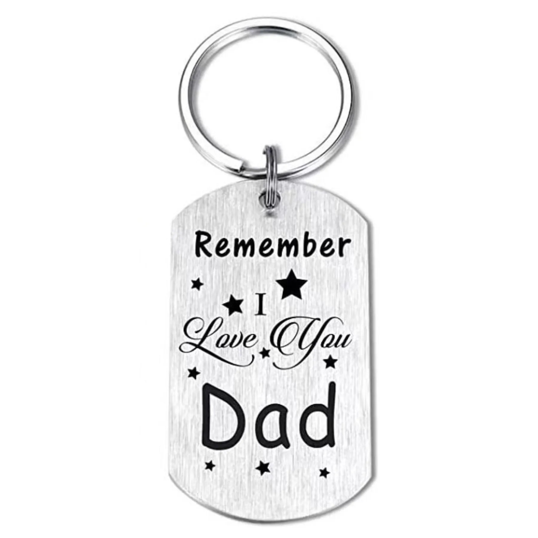 Stainless Steel Double-Sided Engraved Father's Day Keychain 3