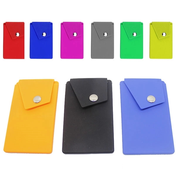 Silicone Phone Wallet Snap Pocket Cell Stand 4