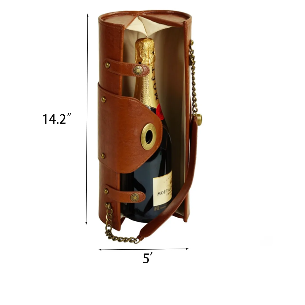 Stylish Classic Portable Women's Leather Wine Carrier 4