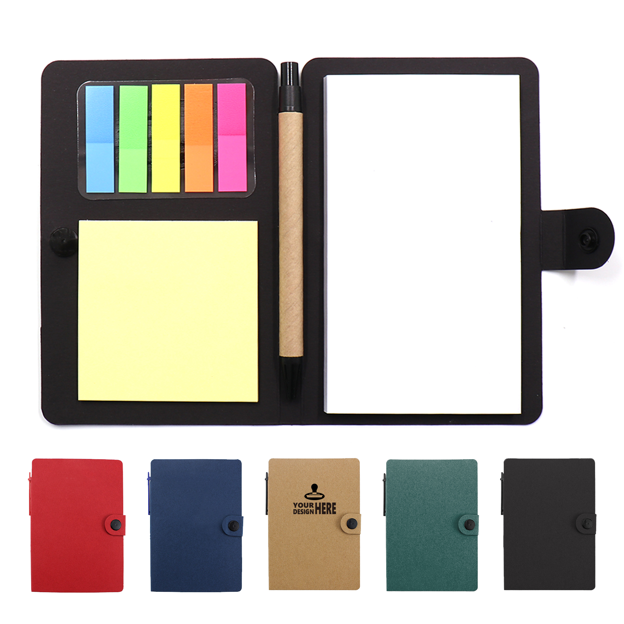 Notebook with Sticky Notes and Pen 5